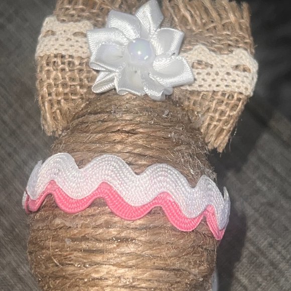 Rustic Pink Set of 4 Jute Easter Eggs, Custom Eggs, Farm Easter Décor, Religious - Picture 13 of 16